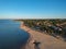 Aerial view of Appley Beach in Ryde, Isle of Wight at sunset