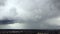 Aerial view approach of rain, movement of thunderclouds. movement of air masses