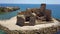 Aerial view of the Aragonese castle of Le Castella, Le Castella, Calabria, Italy