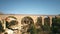 Aerial view of arched bridges in Spain