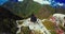 Aerial view architecture of the temple and pagoda on the top of the Fansipan mountain with a beautiful natural scenic of Sapa, Lao