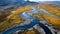 Aerial View Of Arctic River: Capturing The Essence Of Nature