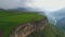 Aerial View of Armenian nature. Flying over beautiful plateau and moutains in Armenia