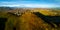 Aerial view of Arthurs seat with the Old city of Edinburgh on the background