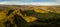 Aerial view of Arthurs seat with the Old city of Edinburgh on the background