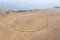 Aerial View of Artistic Labyrinth in California