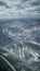 Aerial view of asbestos opencast mining quarry - view from above. Panorama of the quarry mining.