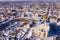 Aerial view of the Ascension Cathedral and residential areas in winter in Yelets