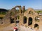 Aerial view of Aspendos aquduct remains