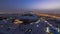 Aerial view of Aspire Zone stadium from top night to day timelapse in Doha