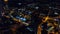 Aerial View of Atlanta Skyline by night. freeway, junctions, car headlights in realtime, Georgia USA