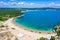 Aerial view of Atliman beach in Kiten, Bulgaria