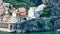 Aerial view of Atrani famous coastal village located on Amalfi Coast, Italy.