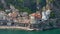 Aerial view of Atrani famous coastal village located on Amalfi Coast, Italy.