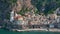 Aerial view of Atrani famous coastal village located on Amalfi Coast, Italy.