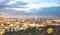 Aerial view of Auckland skyline from Mount Eden after sunset during blue hour - New Zealand modern city with majestic nightscape