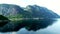 Aerial view of Austrian lake with beautuful mountain landscape