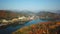Aerial view autumn of Nami island,South Korea.