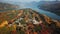 Aerial view autumn of Nami island,South Korea.