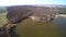 Aerial view autumn pond