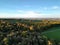 Aerial view of autumn woodlands in Ashridge, England