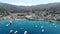 Aerial view of Avalon harbor in Santa Catalina Island, USA