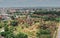 Aerial view of Ayutthaya temple, Wat Ratchaburana, empty during covid, in Phra Nakhon Si Ayutthaya, Historic City in