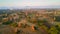 Aerial view of Bagan plain in Myanmar