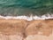 Aerial view of Baker beach next to Golden gate bridge