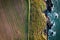 Aerial view of the Ballycotton cliff walks in county Cork, Ireland, at sunrise