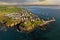 Aerial view of Ballycotton, a coastal fishing  village in County Cork