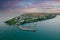 Aerial view of Ballycotton, a coastal fishing village in County Cork, Ireland