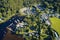 Aerial view of Balmaha Scottish village at Loch Lomond