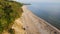 Aerial view of Baltic sea beach in Wladyslawowo, Poland