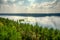 Aerial view of Baltieji Lakajai lake as seen from Mindunai observation tower near Moletai, Lithuania