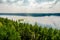 Aerial view of Baltieji Lakajai lake as seen from Mindunai observation tower near Moletai, Lithuania