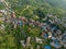 Aerial view of Bandipur. Nepal. Main street with shops