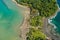 Aerial view of Bang Bao Cliff in koh Chang, Trat, Thailand