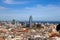 Aerial view of Barcelona.Cityscape in a sunny day