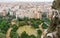 Aerial view of Barcelona and square of Gaudi