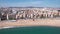 Aerial View of Barceloneta Beach, Promenade and Buildings, Barcelona, Spain