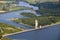 Aerial View : Barrage on a nice lake