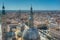 Aerial view of the basilica de nuestra senora de pilar in Zarago