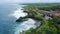 Aerial view from Batu Bolong temple in Lombok. Batu Bolong temple locates near the beach, in the same road which bring