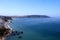 Aerial view at Bay Area California with yacht