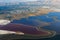 Aerial view of bay, city, and mountains in San Jose California