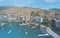 Aerial view of the bay, marina and buildings of Ancon - Lima, Peru; The beach and some exterior buildings in Ancon