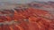 Aerial view of Bayanzag flaming cliffs in Mongolia