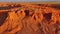 Aerial view of Bayanzag flaming cliffs in Mongolia