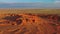 Aerial view of Bayanzag flaming cliffs in Mongolia